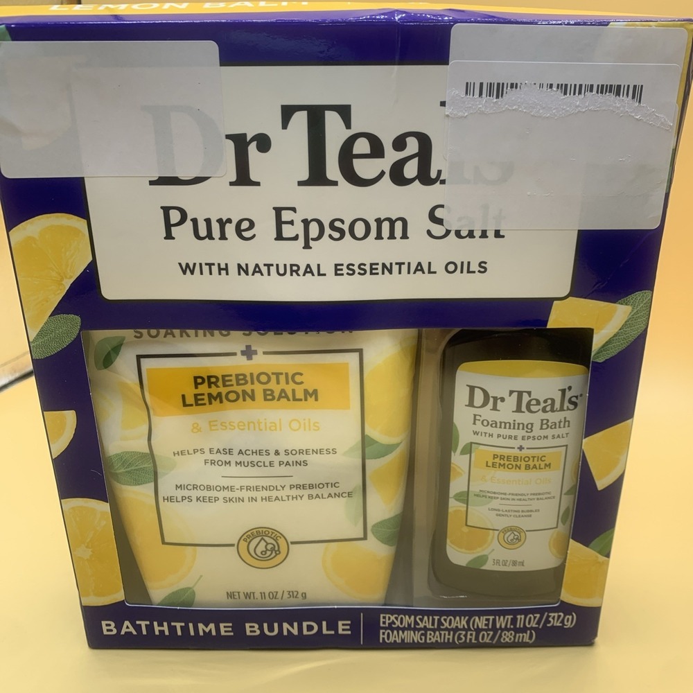 Dr Teal's Pure Epsom Salt Prebiotic Lemon Balm Bath Soak&Bath NEW
